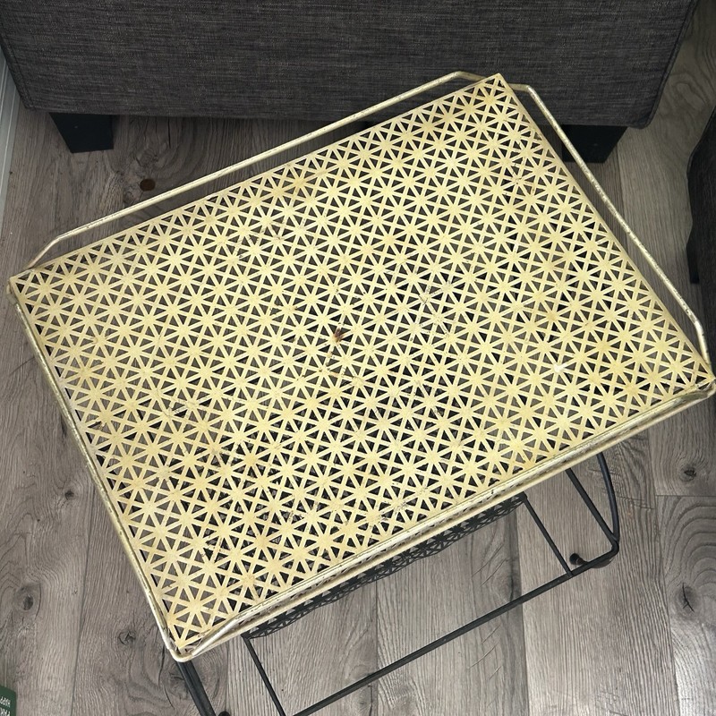 Vintage Metal Shelf Table Stand Server Detachable Top Shelf Tray Unique gallery
