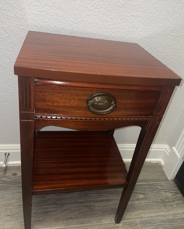 Vintage Dixie Mahogany Nightstand Mid Century Federal End Side Table 27x16x13" gallery