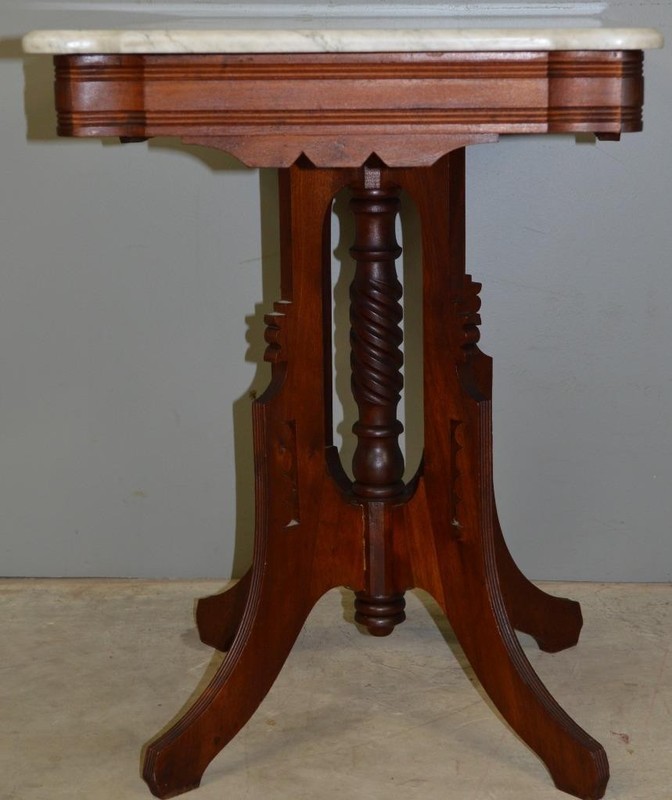 Antique Victorian Marble Top Shapely Stand #22588 gallery