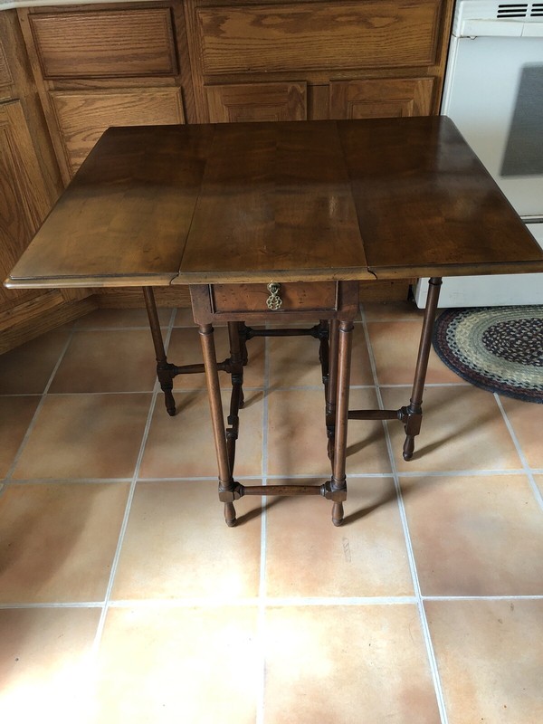 Henredon Table Wood Folio Four Gate Leg Drop Leaf gallery