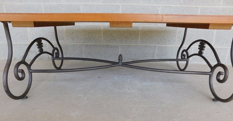 ETHAN ALLEN LEGACY COLLECTION WROUGHT IRON BASE COFFEE COCKTAIL TABLE 13-8320 gallery