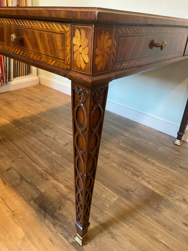 PRICE REDUCTION !Vintage Maitland Smith Games table and 4 matching chairs gallery