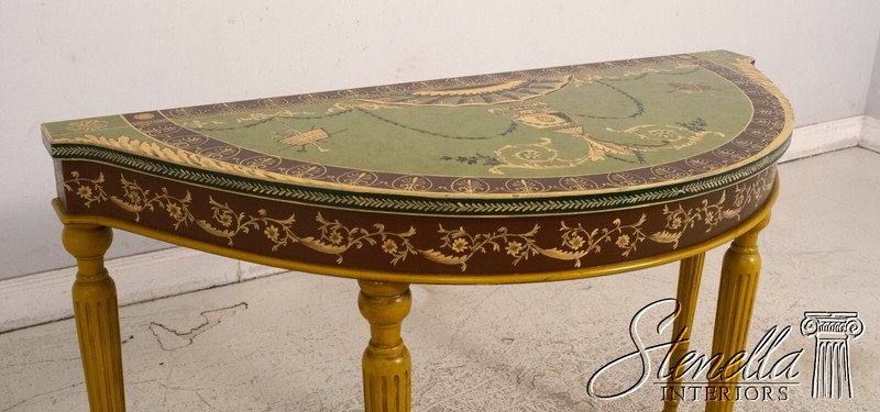 F51820EC: Adams Paint Decorated 1/2 Round Console Table gallery