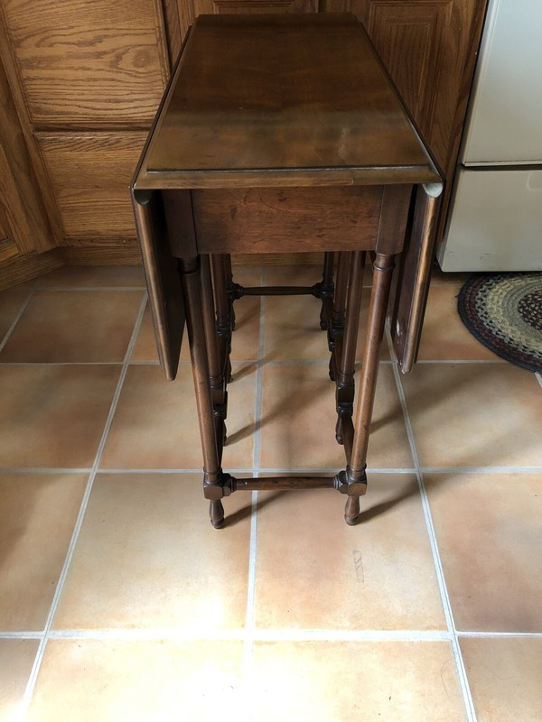 Henredon Table Wood Folio Four Gate Leg Drop Leaf gallery