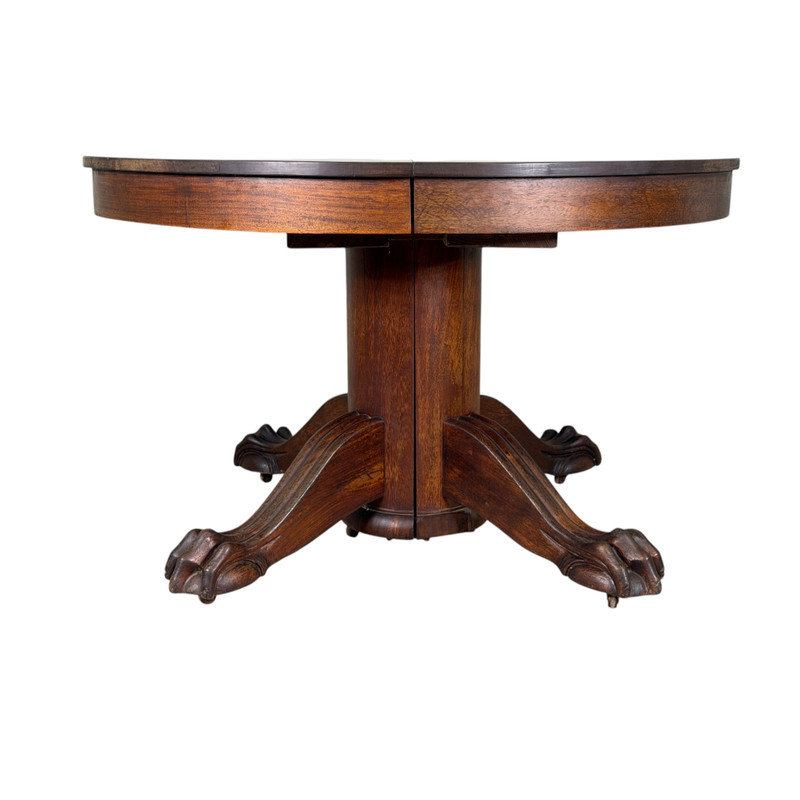 Antique Mahogany Ball & Claw Round Dining Table – 2 Leaves - c.1890s #22572 gallery