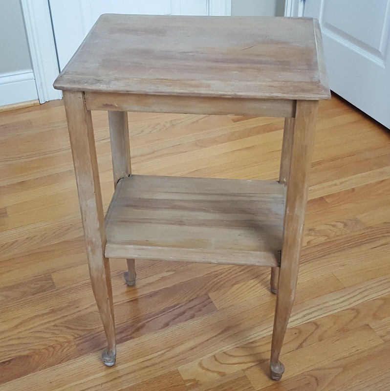 Vintage Two Tier Solid Side Table 1940s/50s Farmhouse/Beach House Lovely Patina! gallery