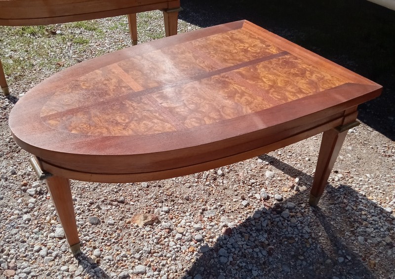 Mid Century Mahogany & Burl Elm Shield Top End Table (1 table) (RP) (ET537) gallery