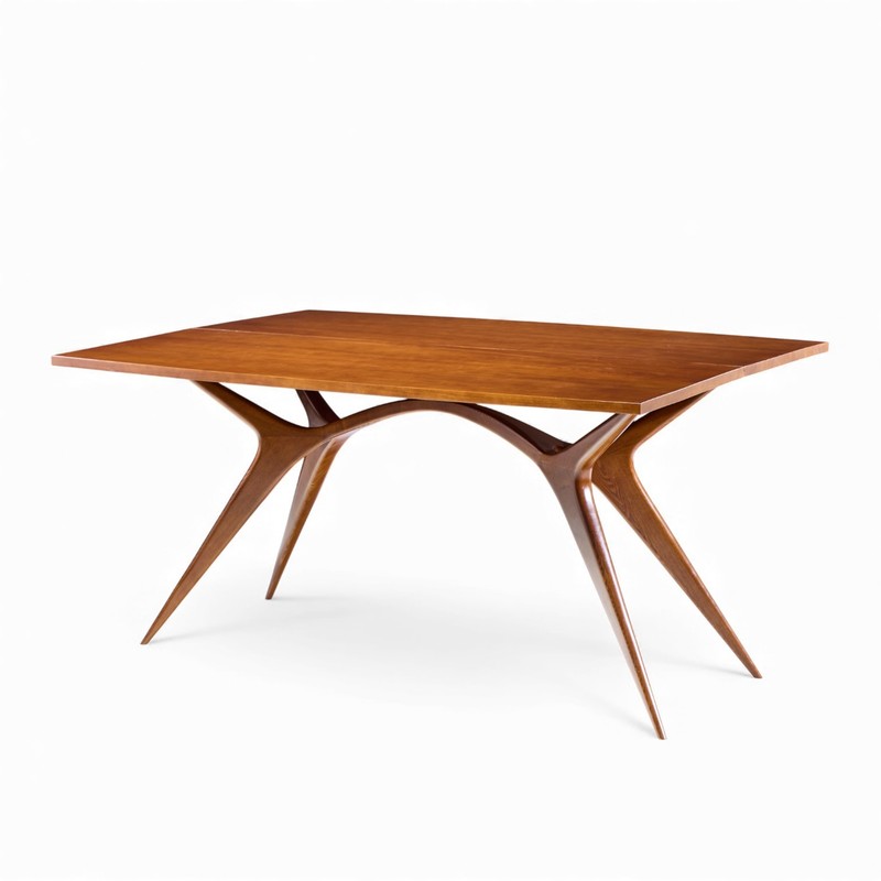 Giuseppe Scapinelli Mid Century Brazilian Walnut Console Flip Top Dining Table gallery
