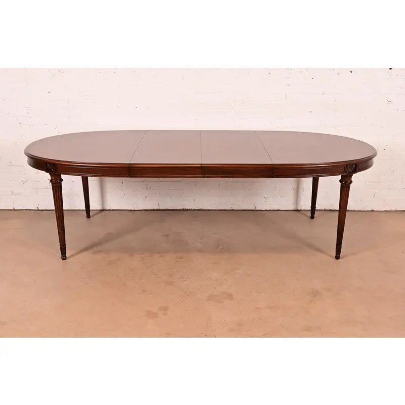 Karges French Regency Louis XVI Walnut Extension Dining Table, Newly Refinished gallery