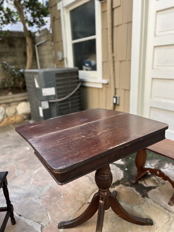 antique folding table wood vintage