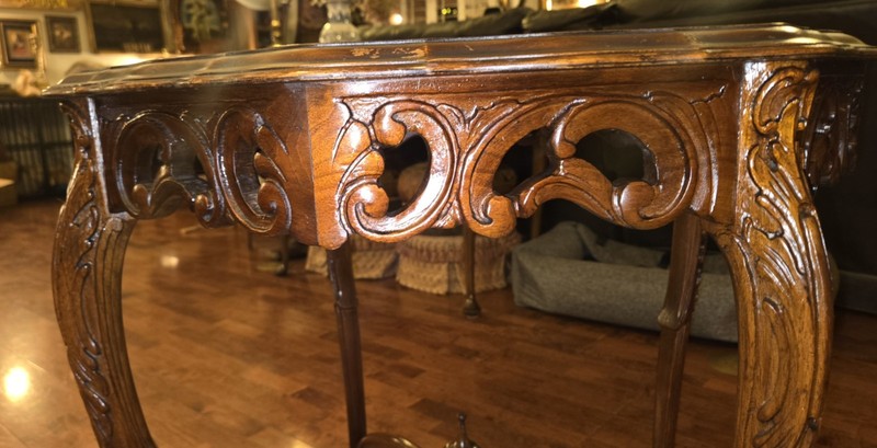 Antique French Mahogany table Louis XV Gueridon Marquetry 1900 Shop close !!! gallery