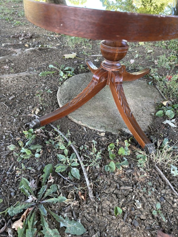 Antique Mersman Duncan Phyfe Oval Coffee Table 7376 Glass Top Regency Federal gallery