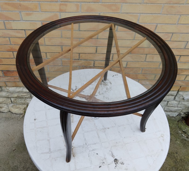 Vintage Mid Century Tripod Coffee Table Carlo De Carli Italy 1950s gallery