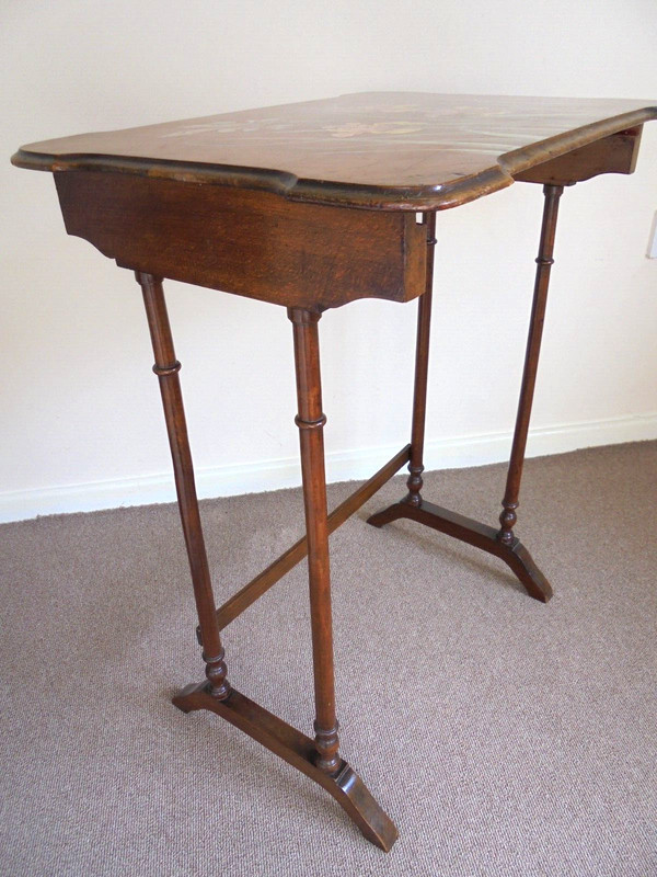 Antique French Galle Style Painted Side Table gallery