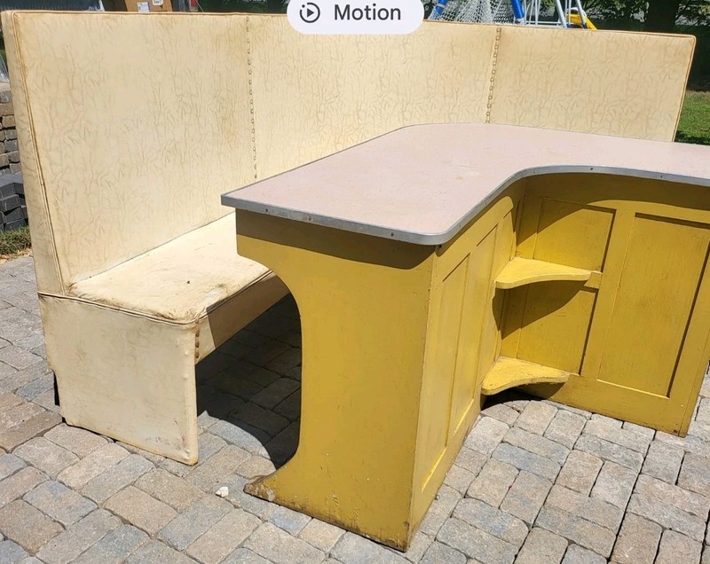 Vintage 1930 – 40s Formica Yellow Corner Booth Kitchen Table One Of Kind !