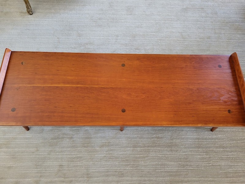 1957 Solid Cherry Willett Transistional mid-century coffee table. Flawless.