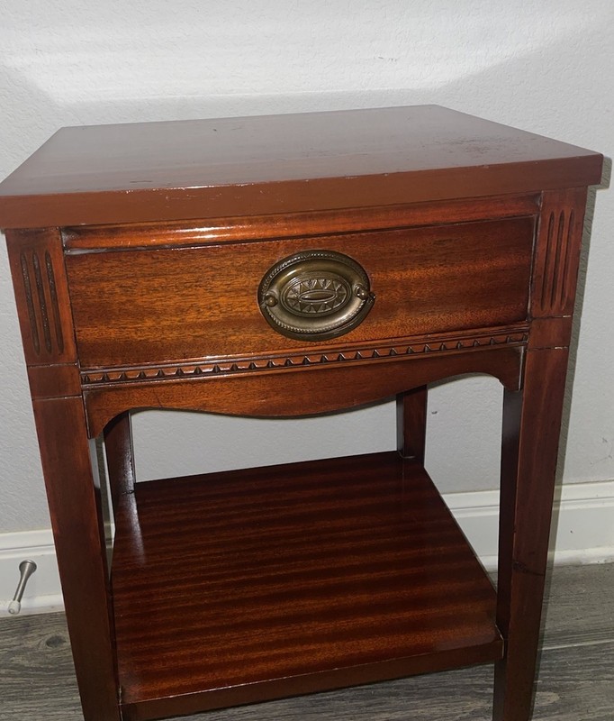 Vintage Dixie Mahogany Nightstand Mid Century Federal End Side Table 27x16x13" gallery