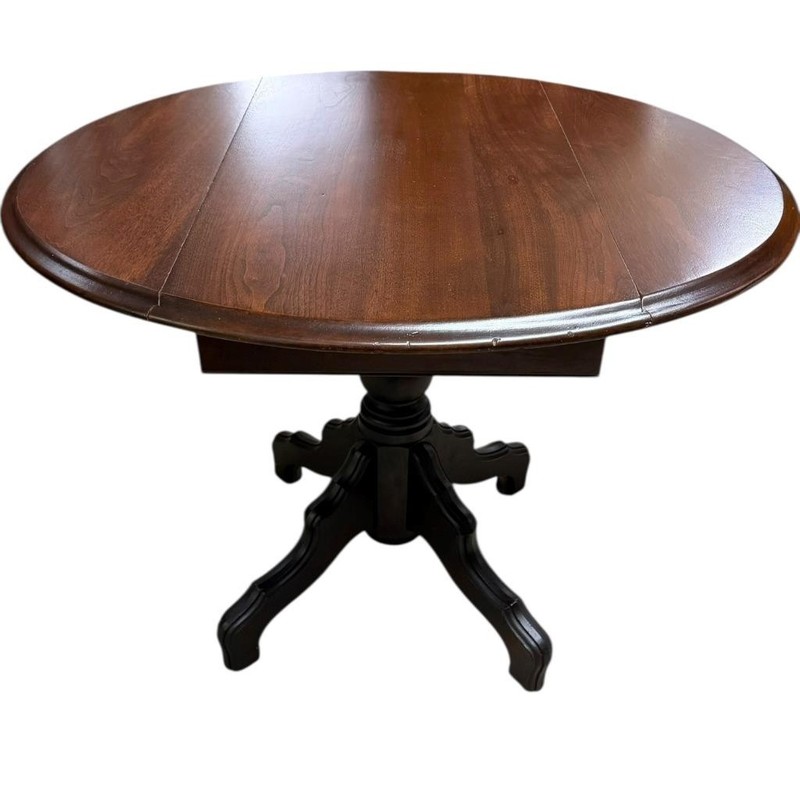 Victorian Walnut Drop Leaf Table with Urn Pedestal –1890s #22517 gallery