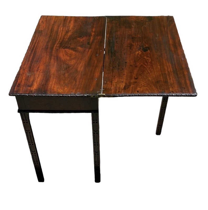 Antique Chippendale Mahogany Card Table with Foliate Carved Edge - Circa 1760 gallery