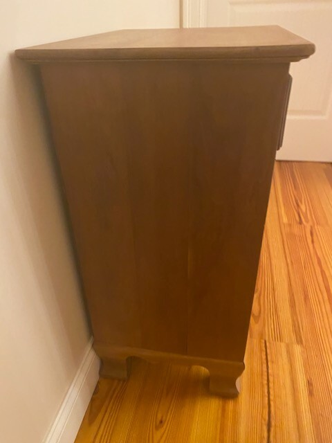 Vintage Stickley Side Table, Nightstand, Solid Cherry Top, Drawer, Center Shelf gallery