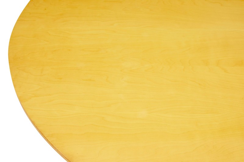 LARGE ROUND SCANDINAVIAN BRUNO MATHSSON BIRCH DINING TABLE gallery
