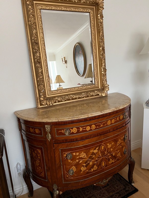 Beige marble top side table (36.5" tall) gallery