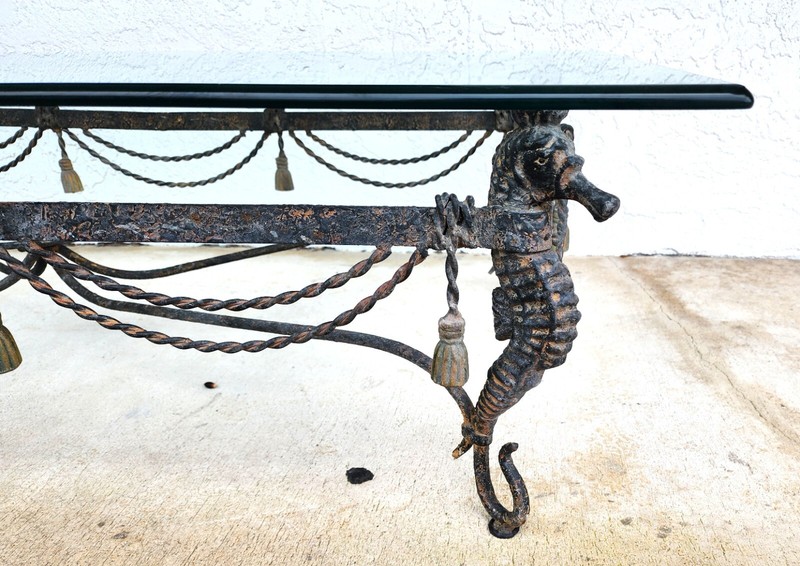 Vintage Patinated Seahorse Coffee Table Starfish gallery