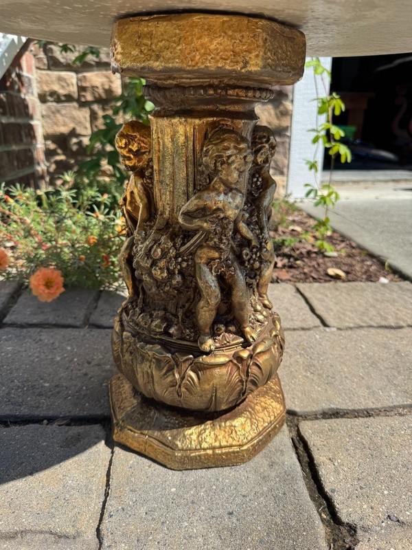 Cherub 15" Resin Pedestal Side Table gallery