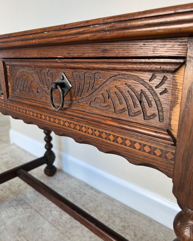 Jacobean Style Antique Oak Side Table gallery