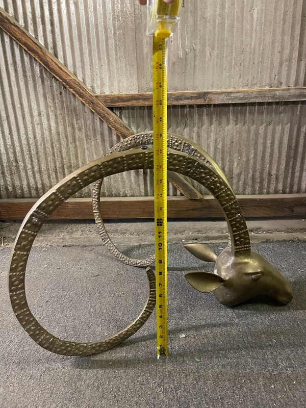 Brass Ibex Ram Head Coffee Table Bases - Mid Century - Made In Korea - Vintage gallery