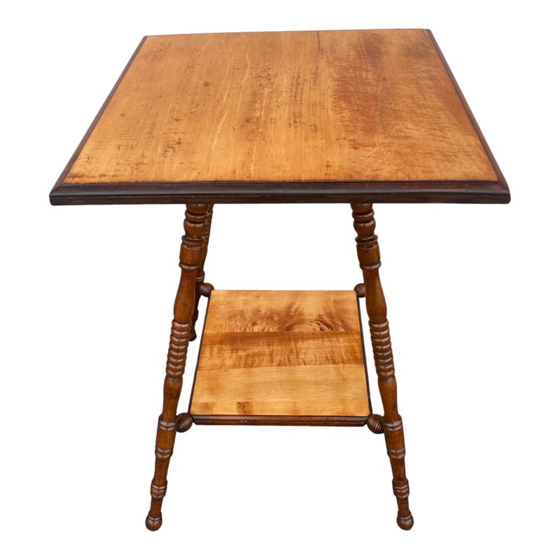 Early 1900s Victorian Style American Maple Parlor & Accent Table, gallery