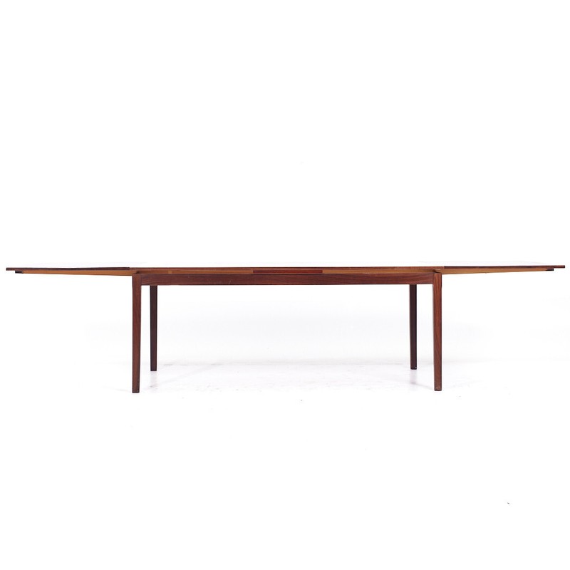 Johannes Andersen Style Mid Century Danish Rosewood Hidden Leaf Dining Table gallery
