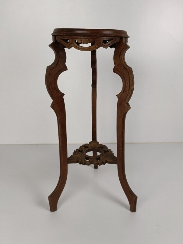 Carved Wood Marble Top Plant Flower Bonsai Stand Side table Pedestal Antique Be gallery