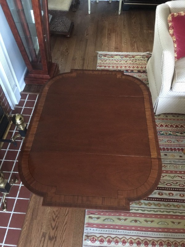 Baker Furniture Drop Leaf Side Table/Game Table w/Brass Casters (Rare!!) gallery