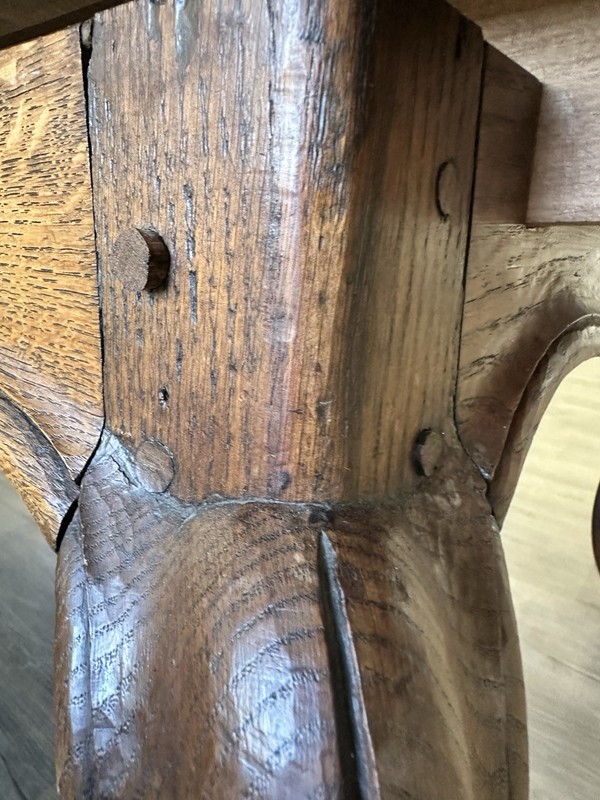 Vintage French Provincial Draw-Leaf Dining Table – Solid Wood, Parquet Top gallery