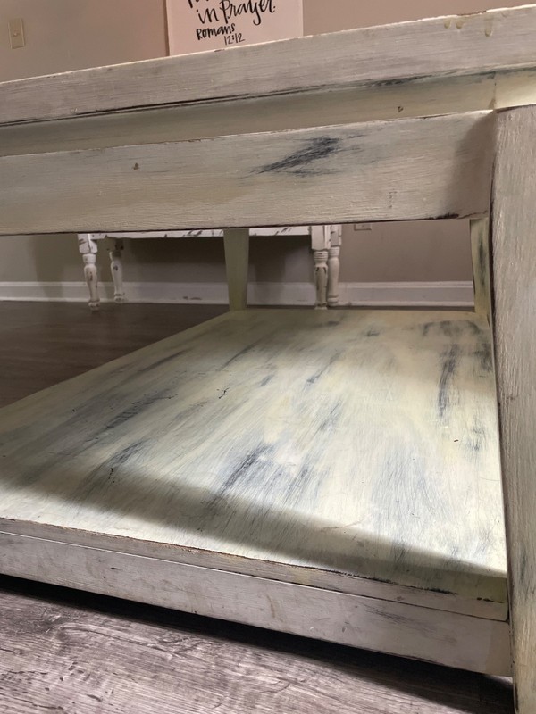 vintage oak wooden table with double sided shattered glass center gallery