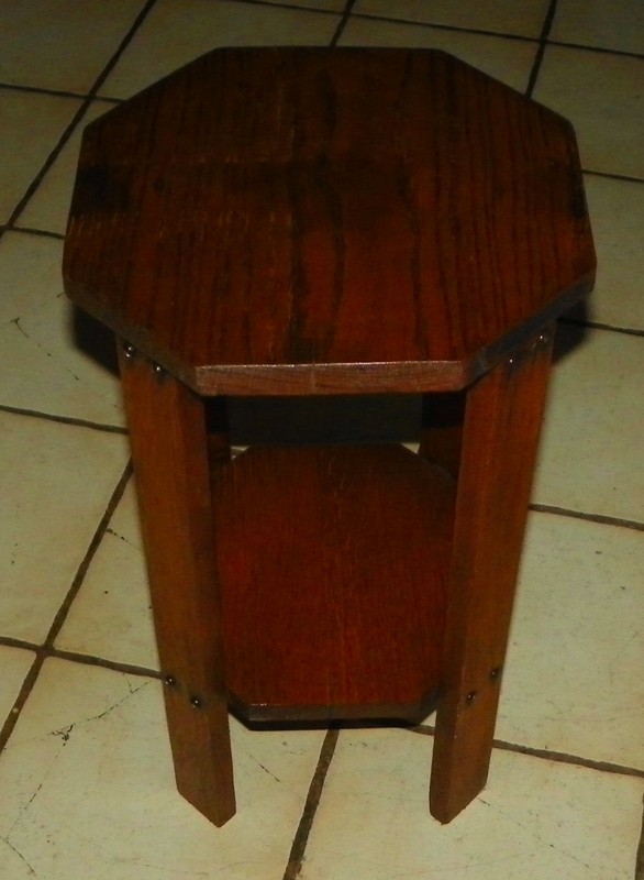 Solid Oak Plant Stand / Side Table with Secondary Shelf (PS76) gallery