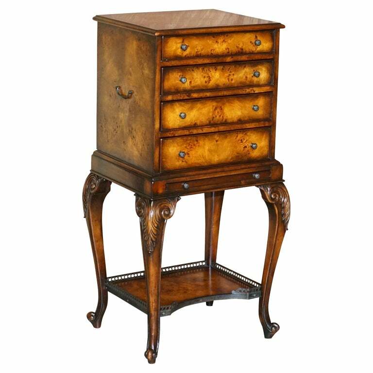 THEODORE ALEXANDER MILITARY CAMPAIGN CHEST OF DRAWERS ON STAND BROWN LEATHER