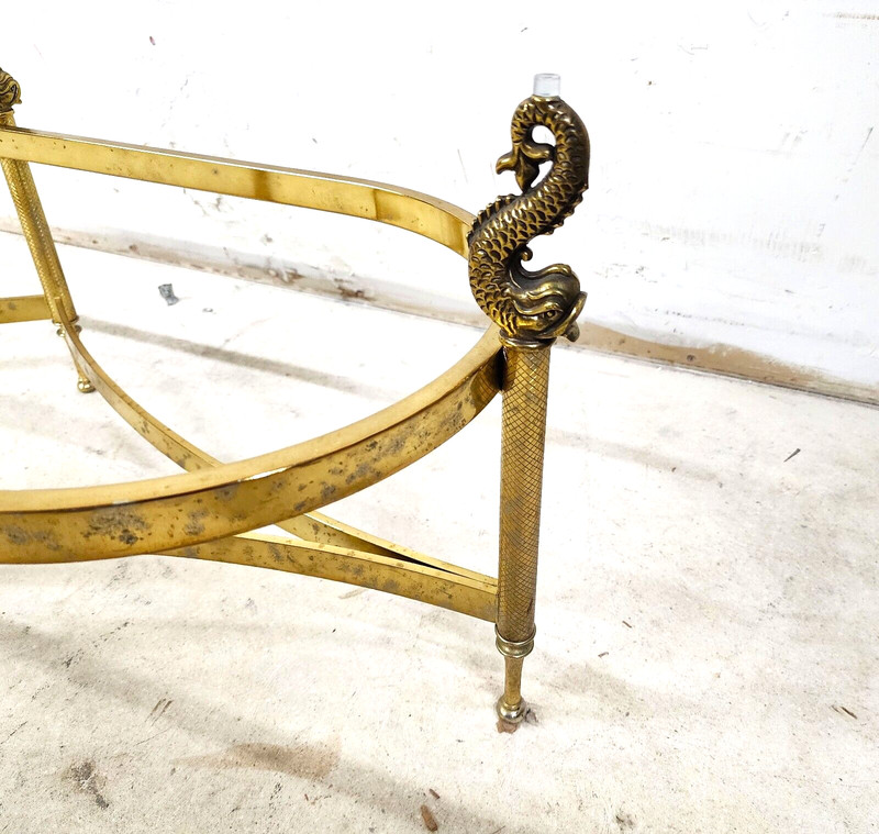 Italian Brass Coffee Table with Koi Fish Glass Top gallery