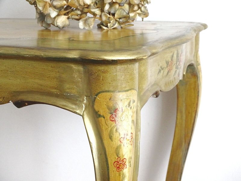 Florentine Wood Side Table, Italy, Hand Painted, Hollywood Regency Furniture gallery