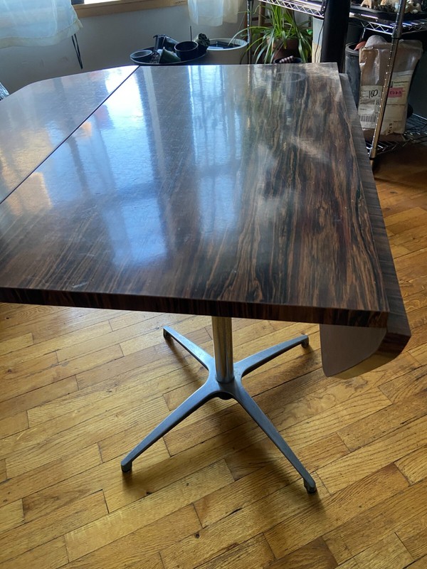 Midcentury Expandable Two-Leaf Dining Table 30 x 34 inches gallery