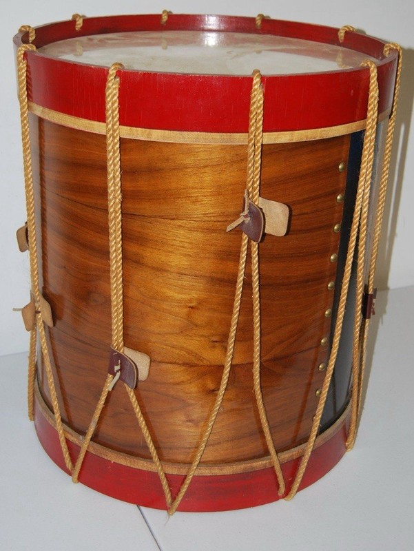 Hollywood Regency Style Regimental British Drum Side Table