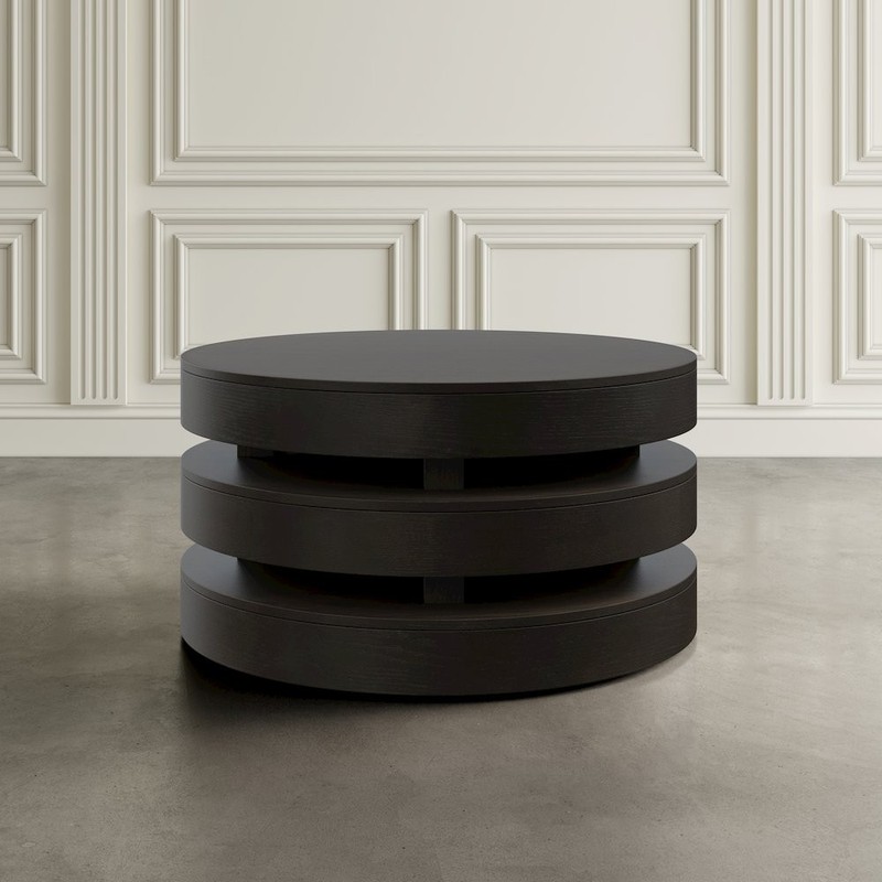 Mid-Century Modern Floating Sculpture Round Layered Coffee Table gallery