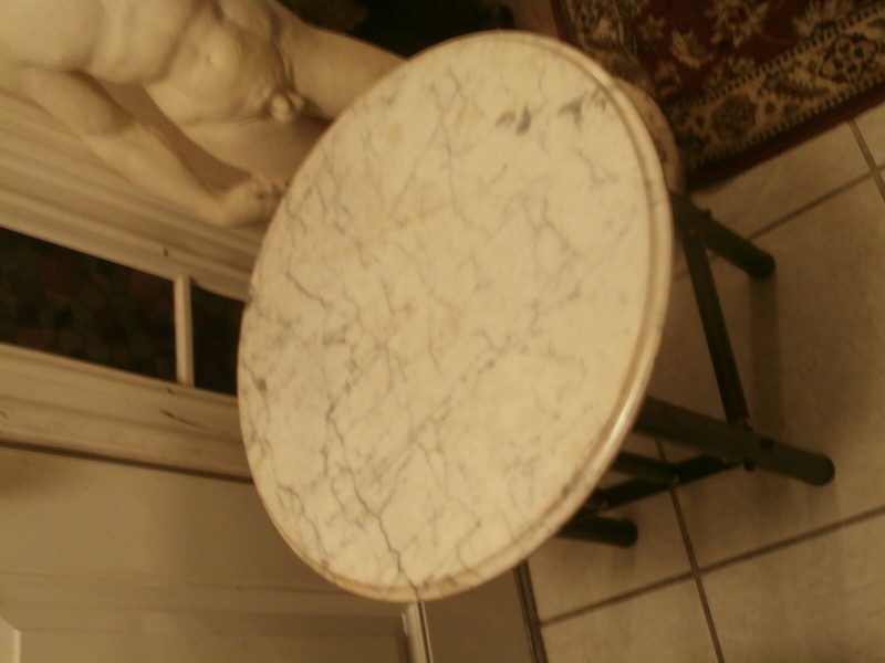 ANTIQUE/VINTAGE A PAIR OF CUSTOM MADEOF SIDE TABLE BRASS AND MARBLE TOP gallery