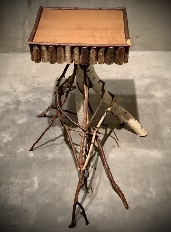 Unique Vintage Adirondack Style Side Table