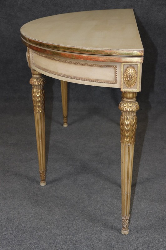 1940's Maison Jansen Louis XVI Directiore Style Painted Flip Top Console Table gallery