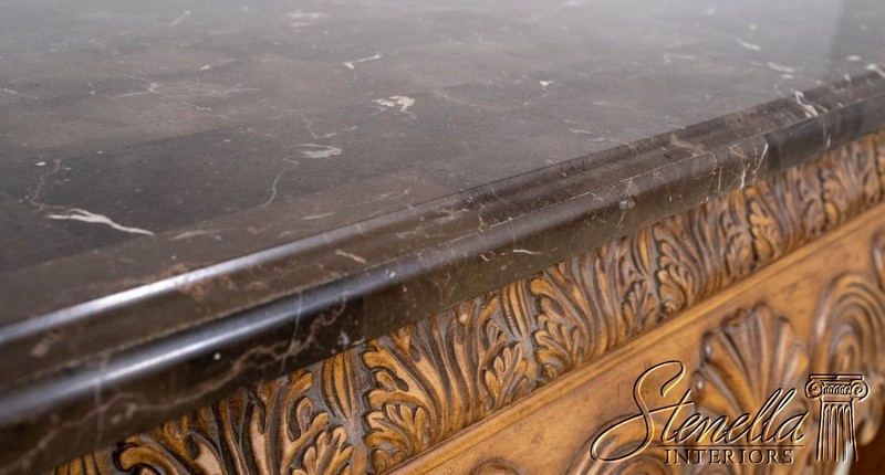 L69536: ETHAN ALLEN Continental Style Marble Top Console Hall Table gallery