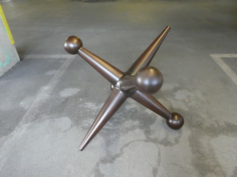 WILD MID CENTURY STYLE HAND CARVED ATOMIC JACKS CENTER TABLE BASE gallery