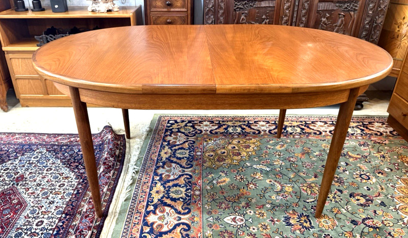 Mid Century G Plan Teak Butterfly Leaf Dining Table – Draw Leaf Oval Table gallery