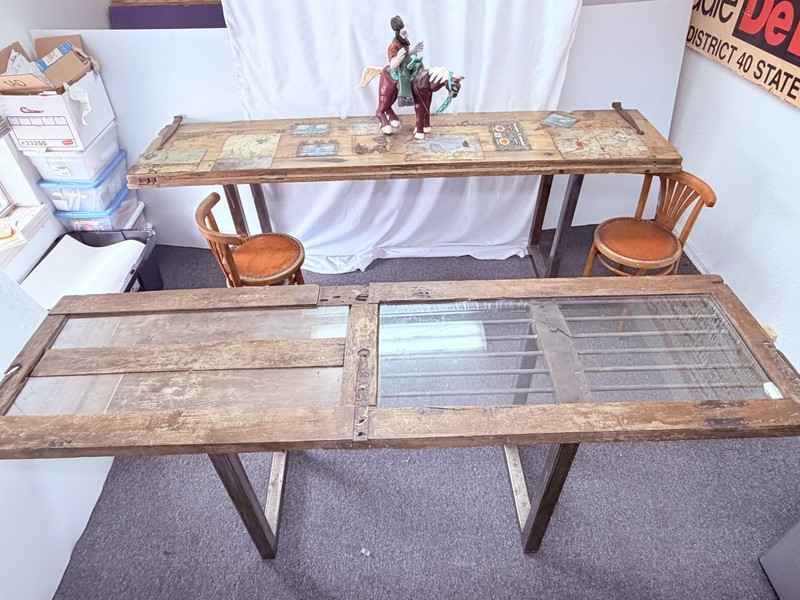 Modern tables made with antique doors gallery